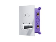 Zestaw prysznicowy podtynkowy corsan box termostat przyciskowy deszczownica 25cm chrom