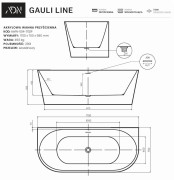 Wanna przyścienna wolnostojąca GAULI LINE 170x75 AD NATURALNIE