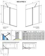 Parawan nawannowy Radaway Nes 8 PND II lewy chrom