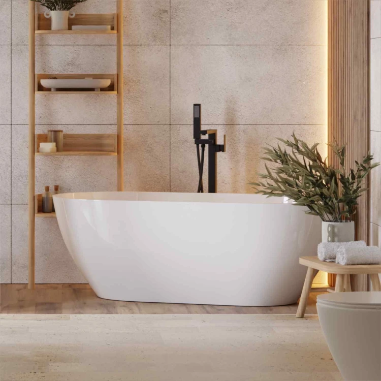 Wanna wolnostojąca corsan olvena 170 korek klik-klak szczotkowane złoto