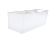 Wanna narożna corsan intero lewa 160 cm z szeroką krawędzią i wykończeniem różowe złoto