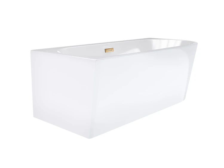 Wanna narożna corsan intero lewa 160 cm z szeroką krawędzią i wykończeniem różowe złoto