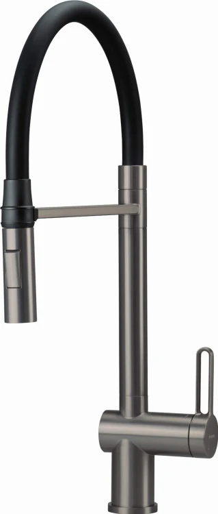 Bateria kuchenna z elastyczną wylewką titanium Magnetic Deante