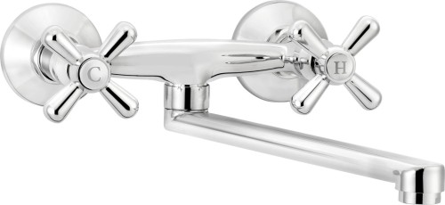 Bateria kuchenna ścienna chrom Symetrio Deante