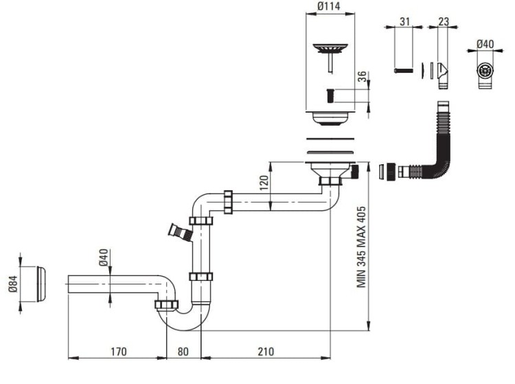 Zlewozmywak ceramiczny 1-komorowy farmhouse Sabor Deante biały