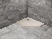Brodzik pięciokątny Radaway Doros PT E 100x80x5 Stone kaszmirowy lewy