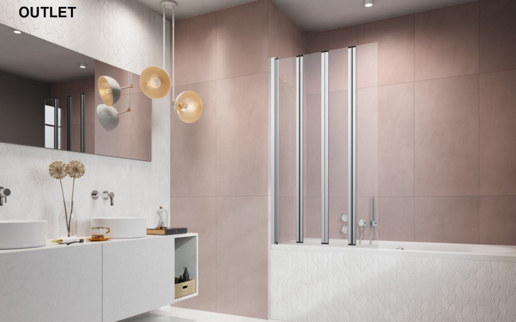 OUTLET Parawan nawannowy RADAWAY Eos PNW4 86x152 szkło przejrzyste