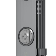 Panel prysznicowy corsan snake termostat stal gunmetal deszczownica led