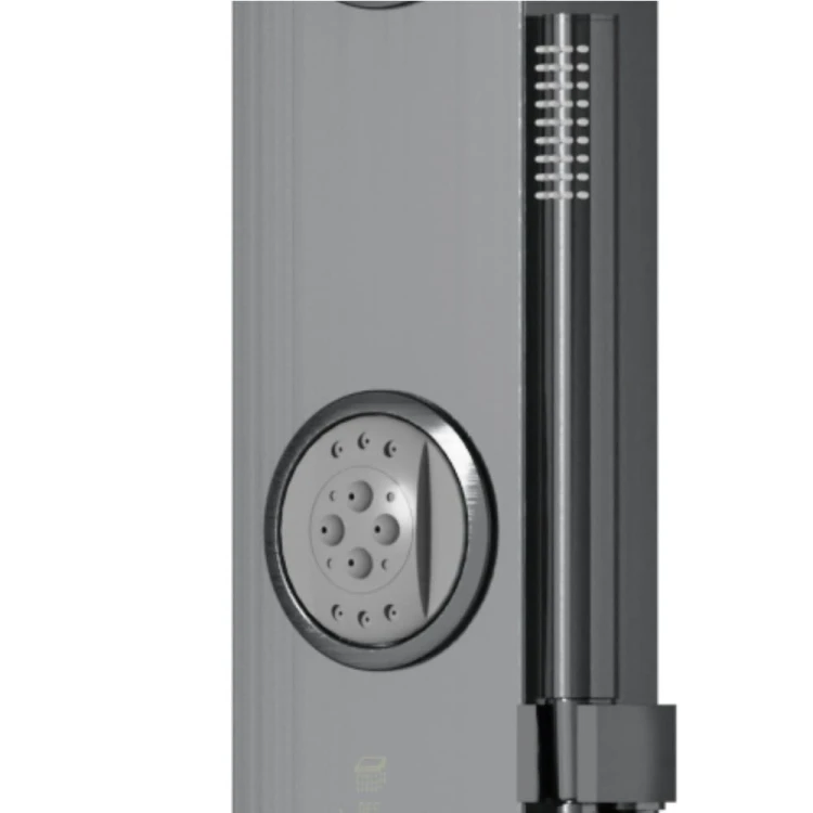 Panel prysznicowy corsan snake termostat stal gunmetal deszczownica led