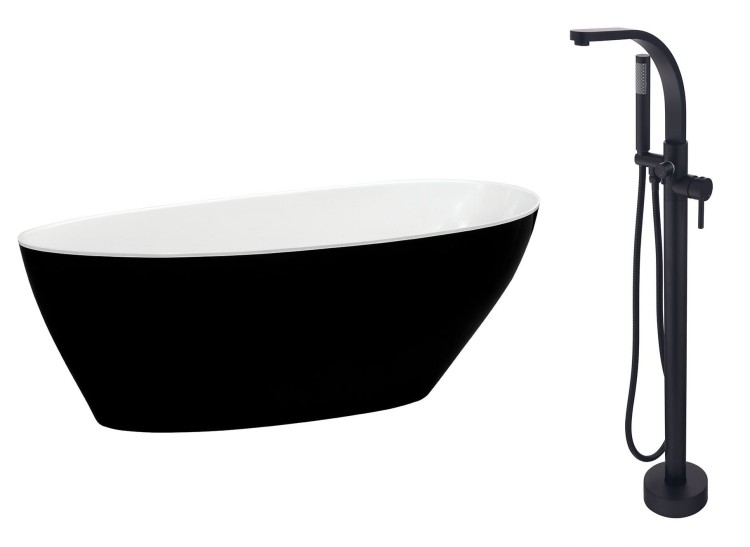 Wanna wolnostojąca Besco GOYA B&amp;W 160x70 + bateria Decco I