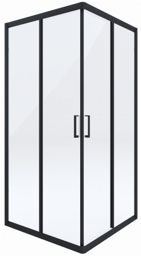 Kabina prysznicowa 90x90x185 Funkia Deante nero szkło przejrzyste