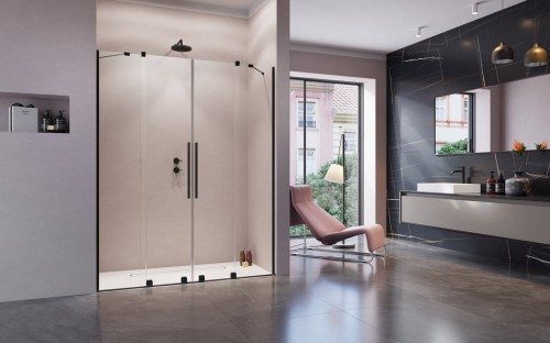 Drzwi prysznicowe Furo Black DWD 140x200 Radaway czarne