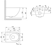 Zestaw WC podtynkowy 6 w 1 Peonia Zero Deante CDEZ6ZPW
