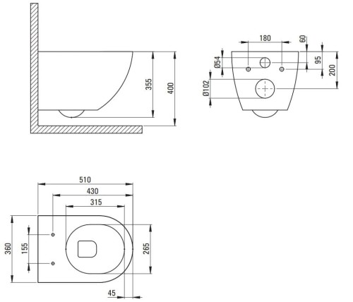Zestaw WC podtynkowy 6 w 1 Peonia Zero Deante CDEZ6ZPW