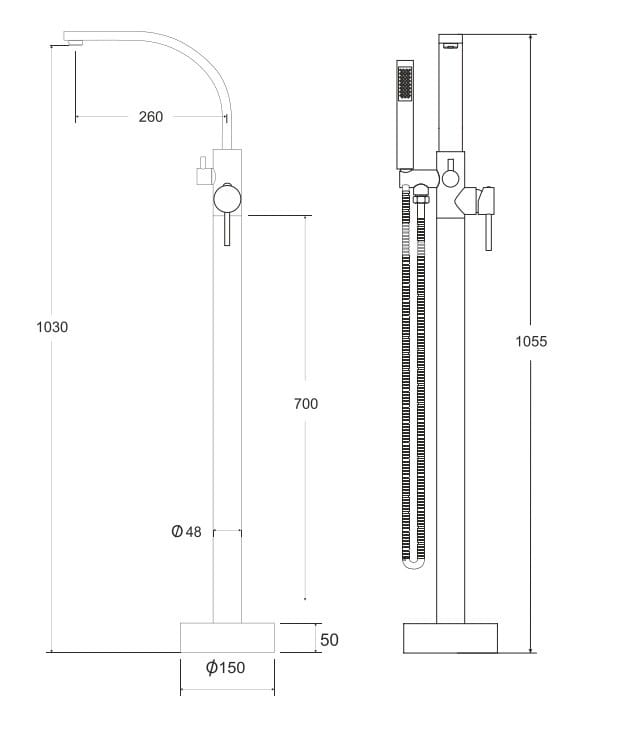 Wanna wolnostojąca Besco VIYA B&amp;W 160x70 + bateria Decco I