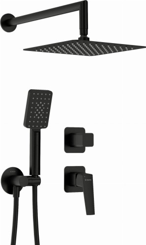 Zestaw prysznicowy podtynkowy nero czarny Blur Deante