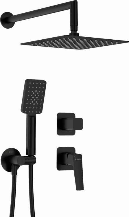 Zestaw prysznicowy podtynkowy nero czarny Blur Deante