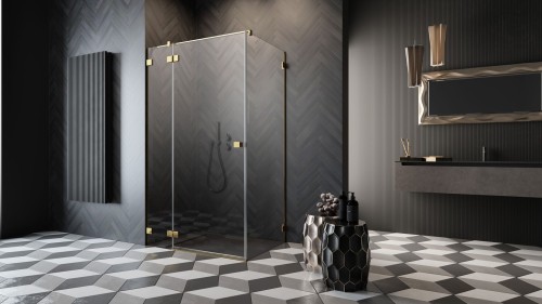 Kabina Radaway Essenza Pro Gold KDJ 120x120x200 lewa przejrzysta