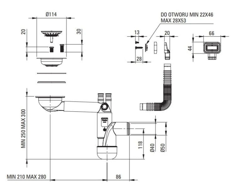 Zlewozmywak stalowy 1-komorowy Olfato Deante stal szczotkowana