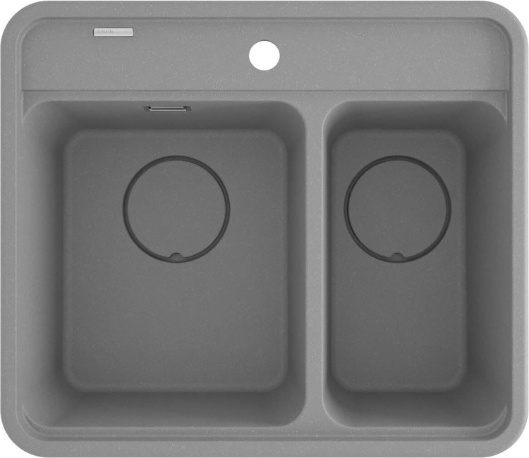 Zlewozmywak granitowy 1.5-komorowy szary metalik Momi Deante