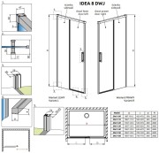 Drzwi prysznicowe Idea 8 Brushed Gold DWJ Radaway prawe przejrzyste