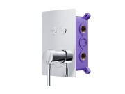 Zestaw prysznicowy podtynkowy corsan box przyciskowy deszczownica 25cm chrom