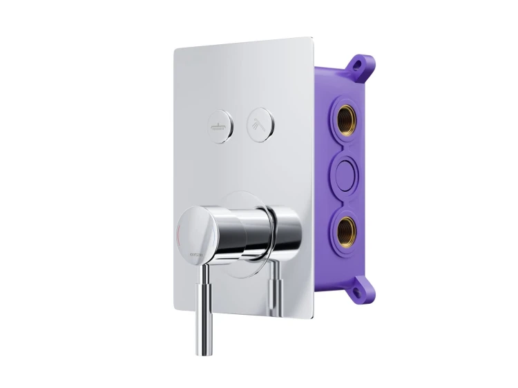 Zestaw prysznicowy podtynkowy corsan box przyciskowy deszczownica 25cm chrom