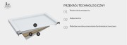 Brodzik prostokątny Sharper 75x90 Schedpol Schedline, biały