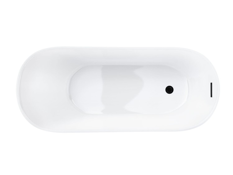 Wanna wolnostojąca corsan estella 160 cm z wykończeniem czarnym