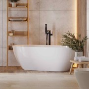 Wanna wolnostojąca corsan e041 olvena 170 cm z wykończeniem grafit / gun metal