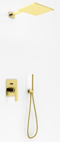 Zestaw prysznicowy Experience Brushed Gold KOHLMAN złoto szczotkowane deszczownica kwadratowa 30cm