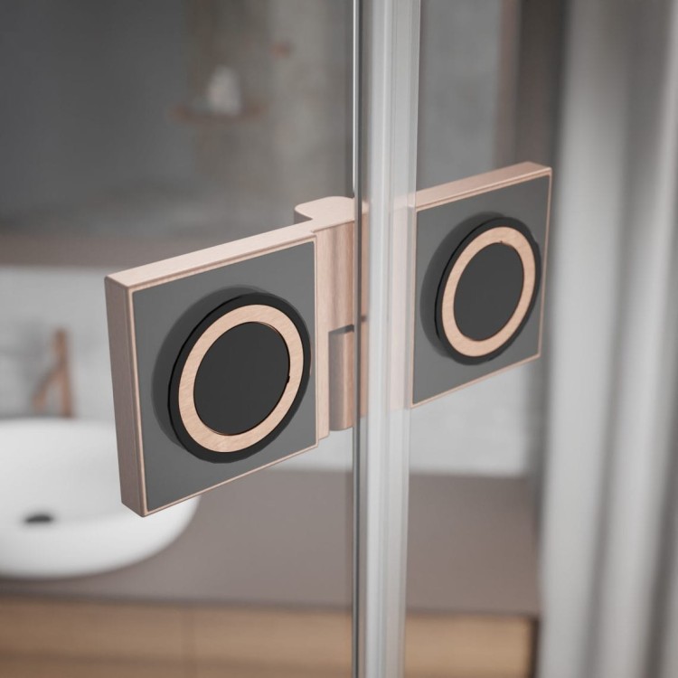 Drzwi prysznicowe Radaway Essenza 8 Brushed Copper DWJ lewe