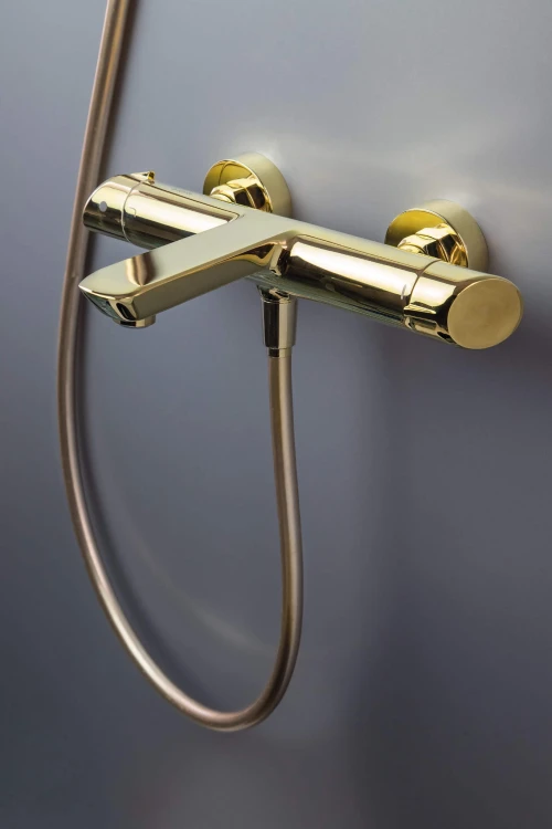 Bateria wannowa ścienna Arnika Deante złota