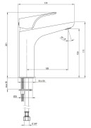 Bateria umywalkowa wysoka czarna nero Hiacynt Deante