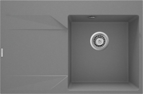 Zlewozmywak granitowy 1-komorowy lewy szary metalik Evora Deante