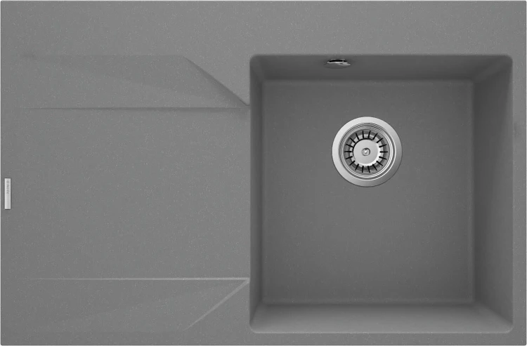 Zlewozmywak granitowy 1-komorowy lewy szary metalik Evora Deante