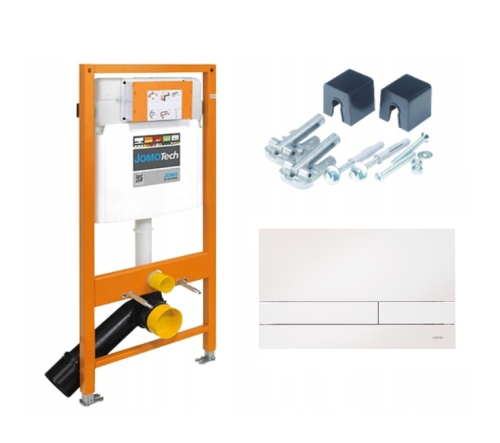 Stelaż podtynkowy WC JOMOTech + przycisk biały EXCLUSIVE 2.0 Werit Jomo