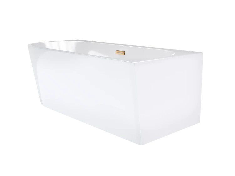 Wanna narożna corsan intero prawa 160 cm z szeroką krawędzią i wykończeniem różowe złoto