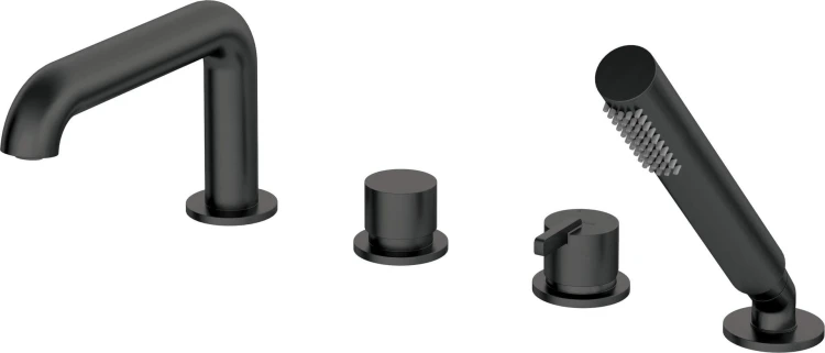 Bateria wannowa 4-otworowa czarna Silia Deante nero