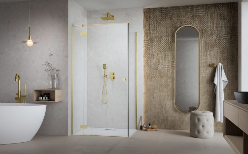 Kabina prysznicowa Radaway Essenza 8 Gold KDJ lewa przejrzysta