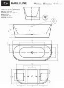 Wanna przyścienna wolnostojąca GAULI LINE 180x75 AD NATURALNIE