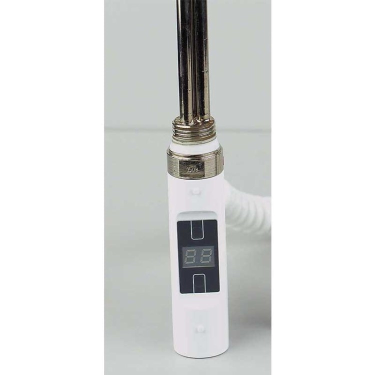 Grzałka elektryczna H+E Radeco z kablem/maskownicą chrom/czarna