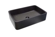 Umywalka kamienna nablatowa Etna mini AD naturalnie czarny granit
