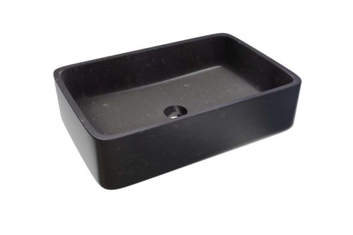 Umywalka kamienna nablatowa Etna mini AD naturalnie czarny granit