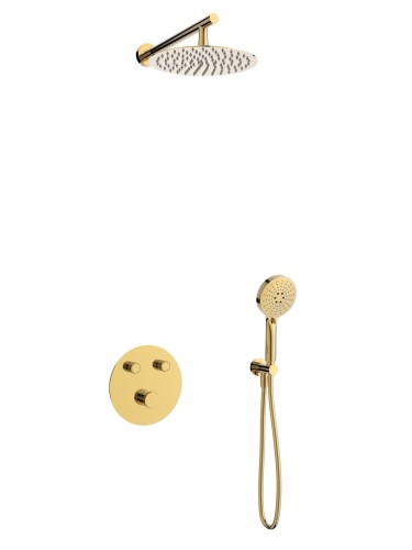 Zestaw prysznicowy lugo z04mgl deszczownica 25cm mieszacz słuchawka prysznicowa złoto