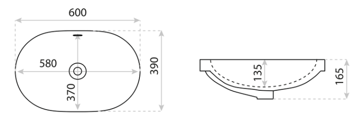 Umywalka wpuszczana w blat LAVITA Puebla