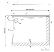 Brodzik akrylowy prostokątny 100x90 Kerria Plus Deante