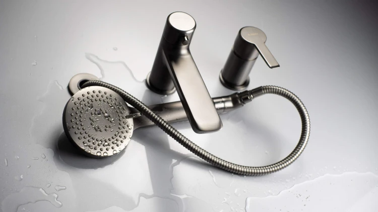 Bateria wannowa 3-otworowa titanium Arnika Deante