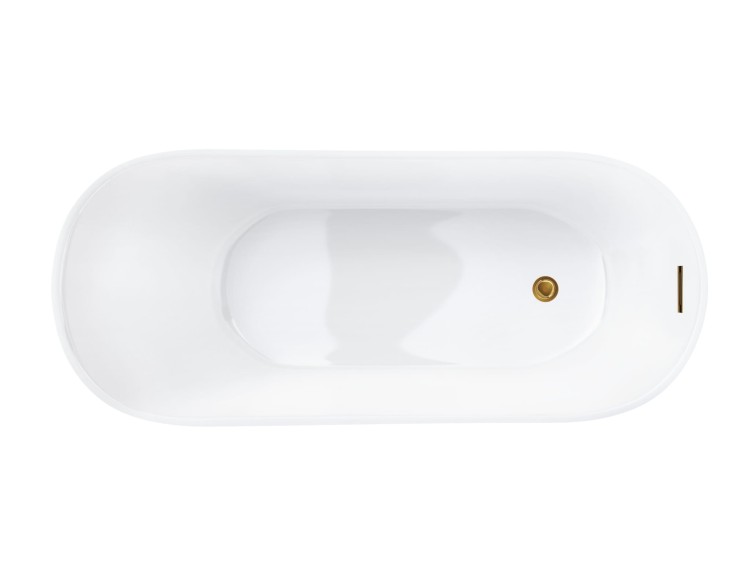 Wanna wolnostojąca corsan estella 160 cm z wykończeniem złotym