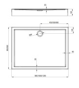 Brodzik akrylowy prostokątny 80x90 cm Jasmin Deante KGJ 049B